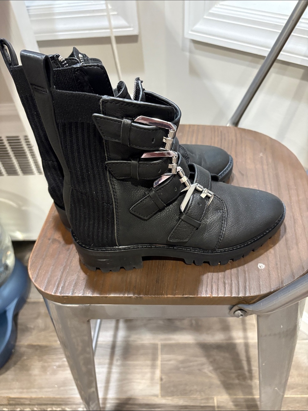 Dolce Vita Women’s Black Buckle Combat Boots